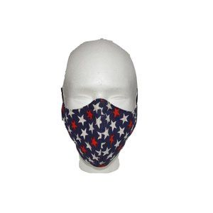 Handmade Cotton Face Mask Adult Nose Filter Pocket Red White Blue and Black Camo